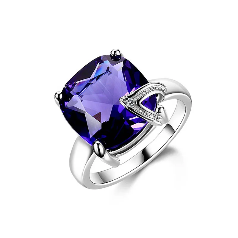 Bague Ringen, серебро 925, хорошее ювелирное изделие с драгоценными камнями, фиолетовое кольцо для женщин, простая геометрическая форма, аметист, размер 6, 7,8, 9,10, женский подарок