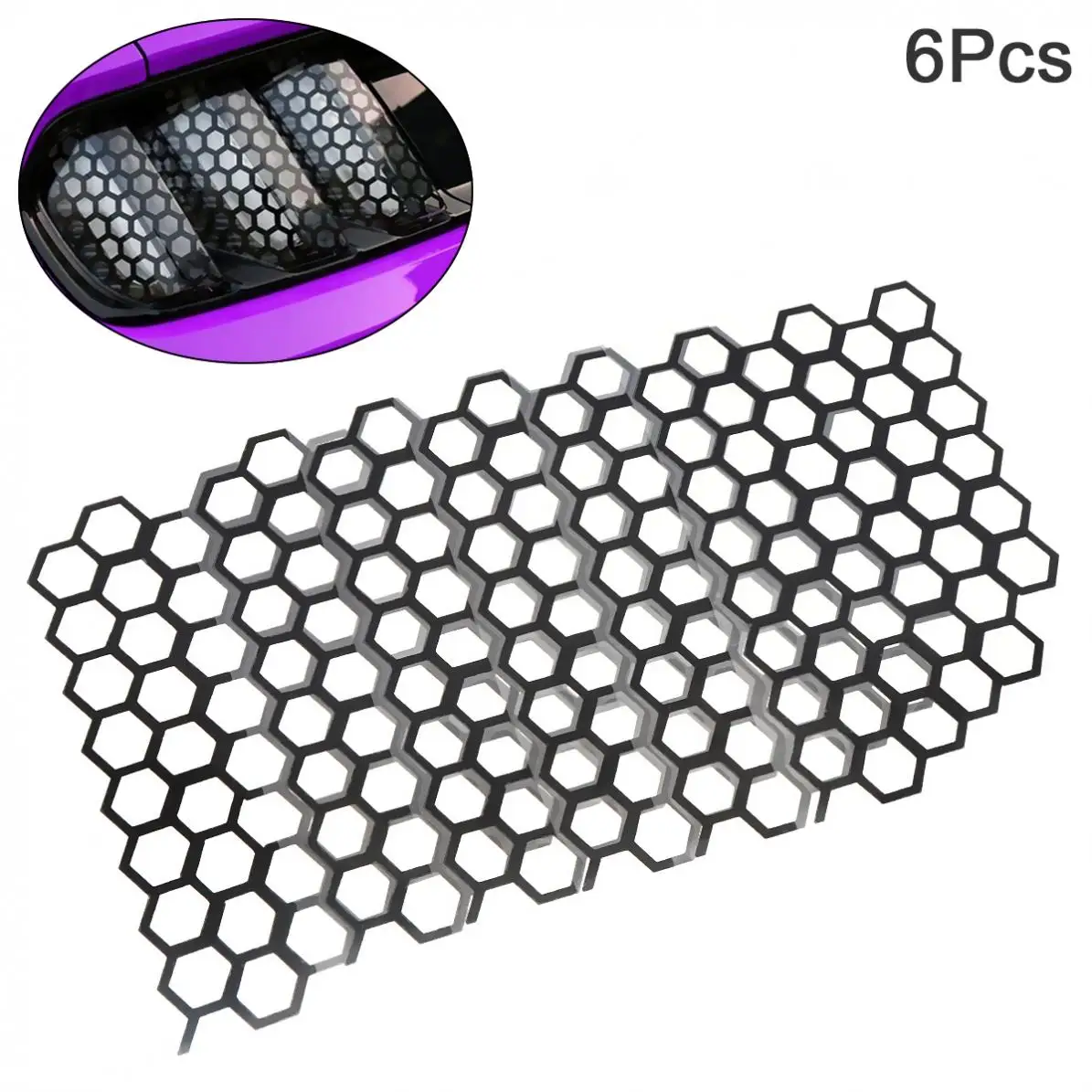 

6pcs 12 x 18cm Honeycomb type Car Taillight Decorative Sticker fit for Ford Mustang 2015 - 2017