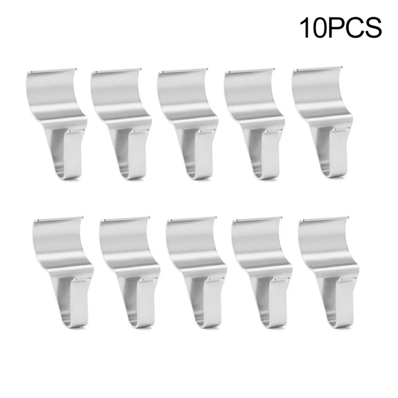 

10PCS Stainless Steel Low Profile No-Hole Hanger Hooks Vinyl Siding Hooks Heavy Duty Clasp Exquisite Household Organizer Items *