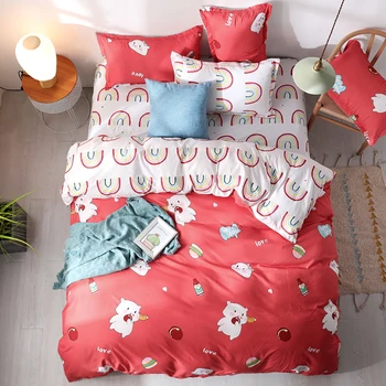 

Thumbedding Cute Pig Bedding Set Cartoon Creative Fashionable Red Duvet Cover For Kids King Queen Full Twin Single Bed Set