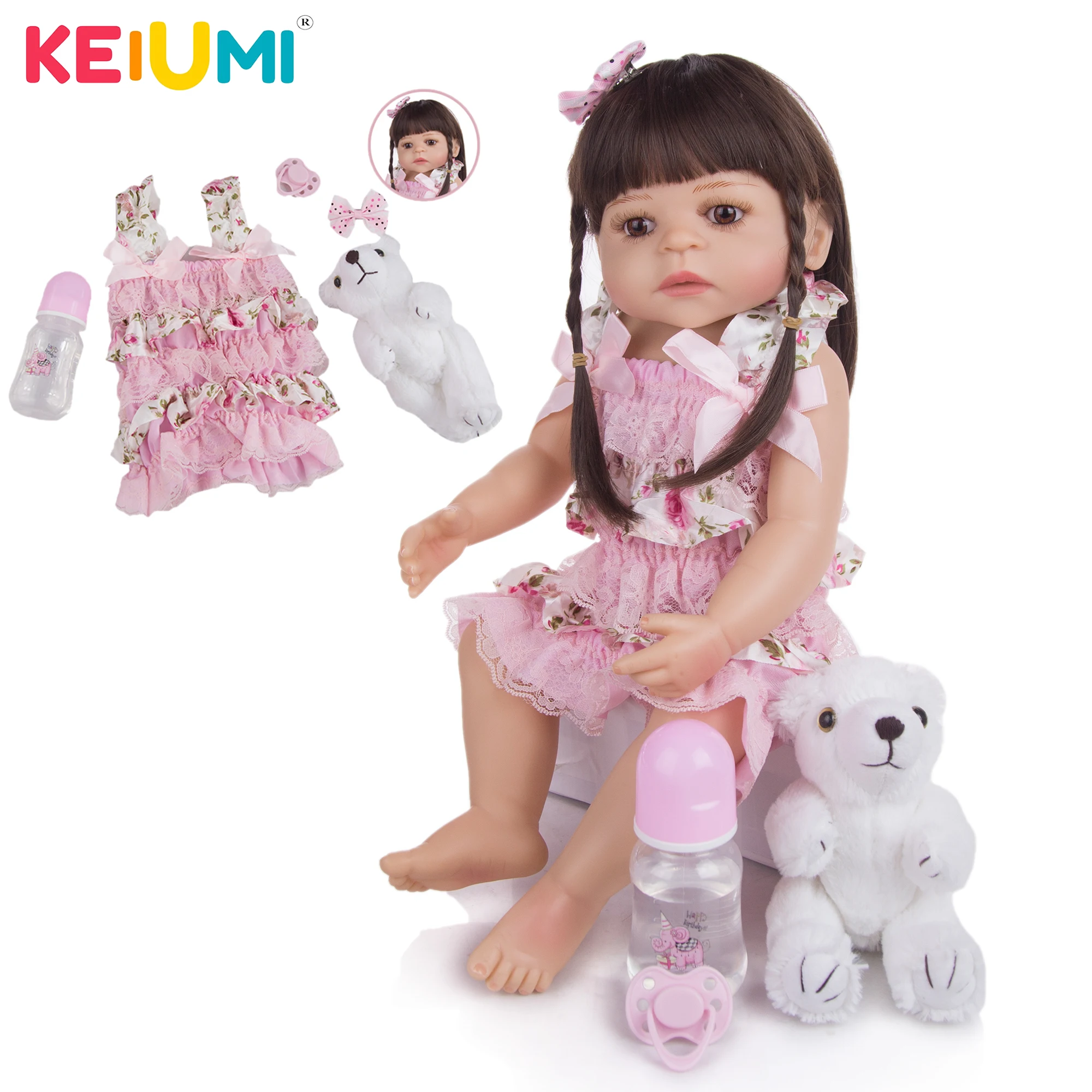 55 cm Silicone Full Body Reborn Baby Dolls Lifelike Princess Simulate For Kids Birthday Gifts Children Playmates | Игрушки и хобби