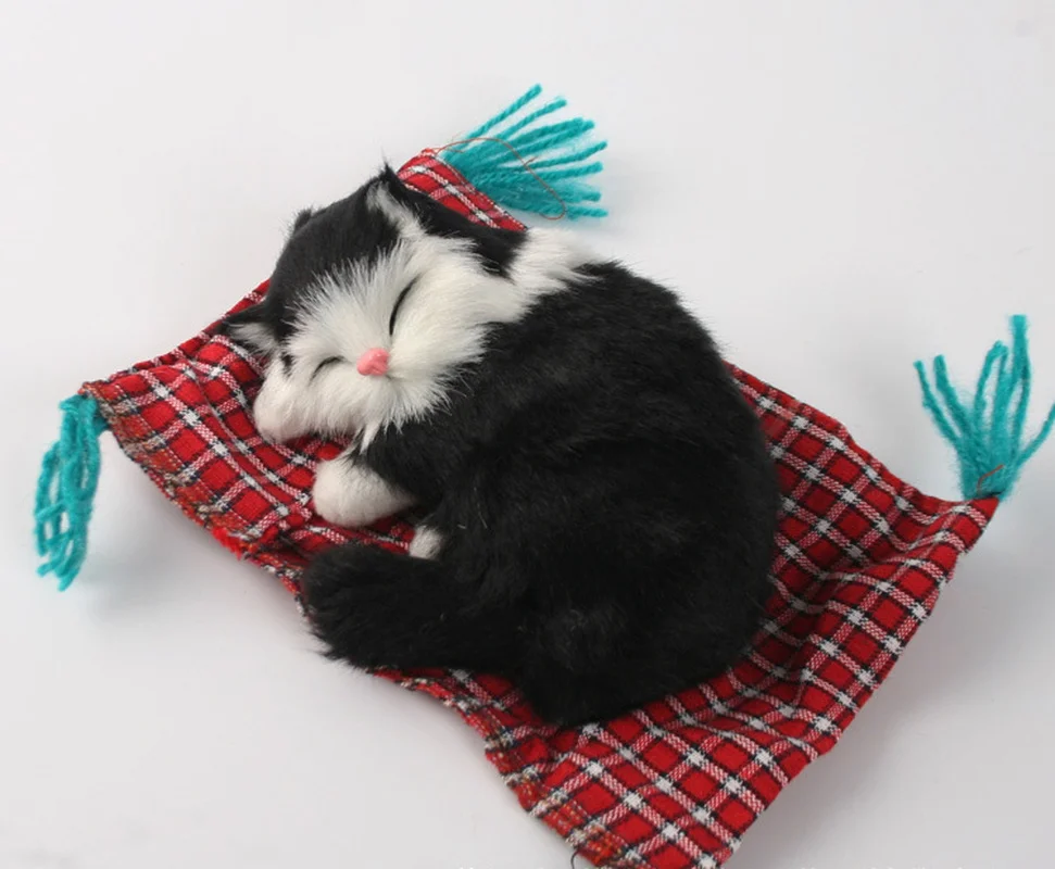 Настоящие Волосы кошки куклы Имитация животных игрушки кошки будут мяут детские животные кошки плюшевые украшения-игрушки подарок на день рождения