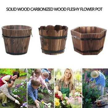 

Whiskey Barrel Planter Pots Wooden Large Garden Patio Outdoor Flower Plant