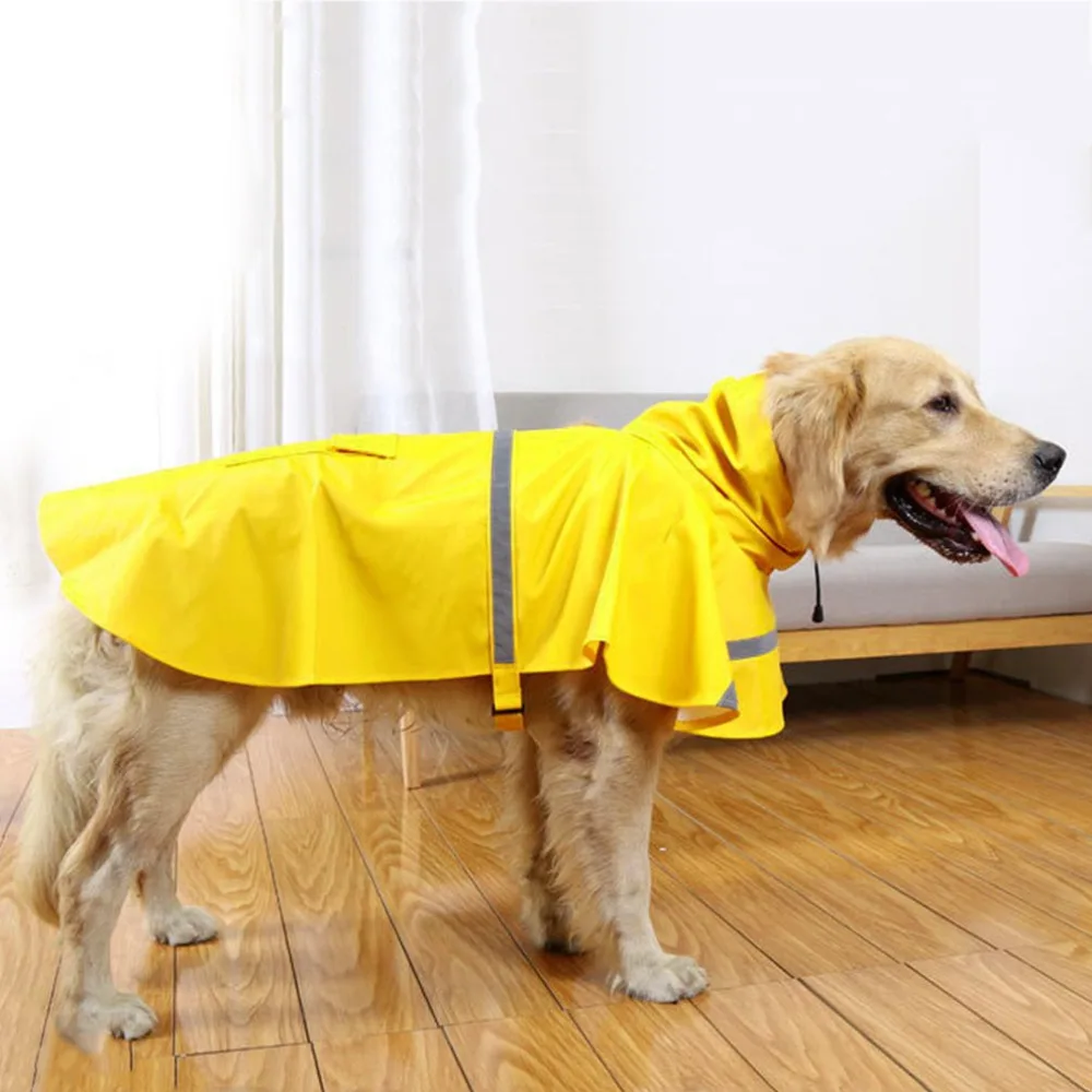 3 цвета водонепроницаемый дождевик для собак лёгкий Дождевик Пончо со светоотражающим плащ в полоску для собак большой размер защита от снега