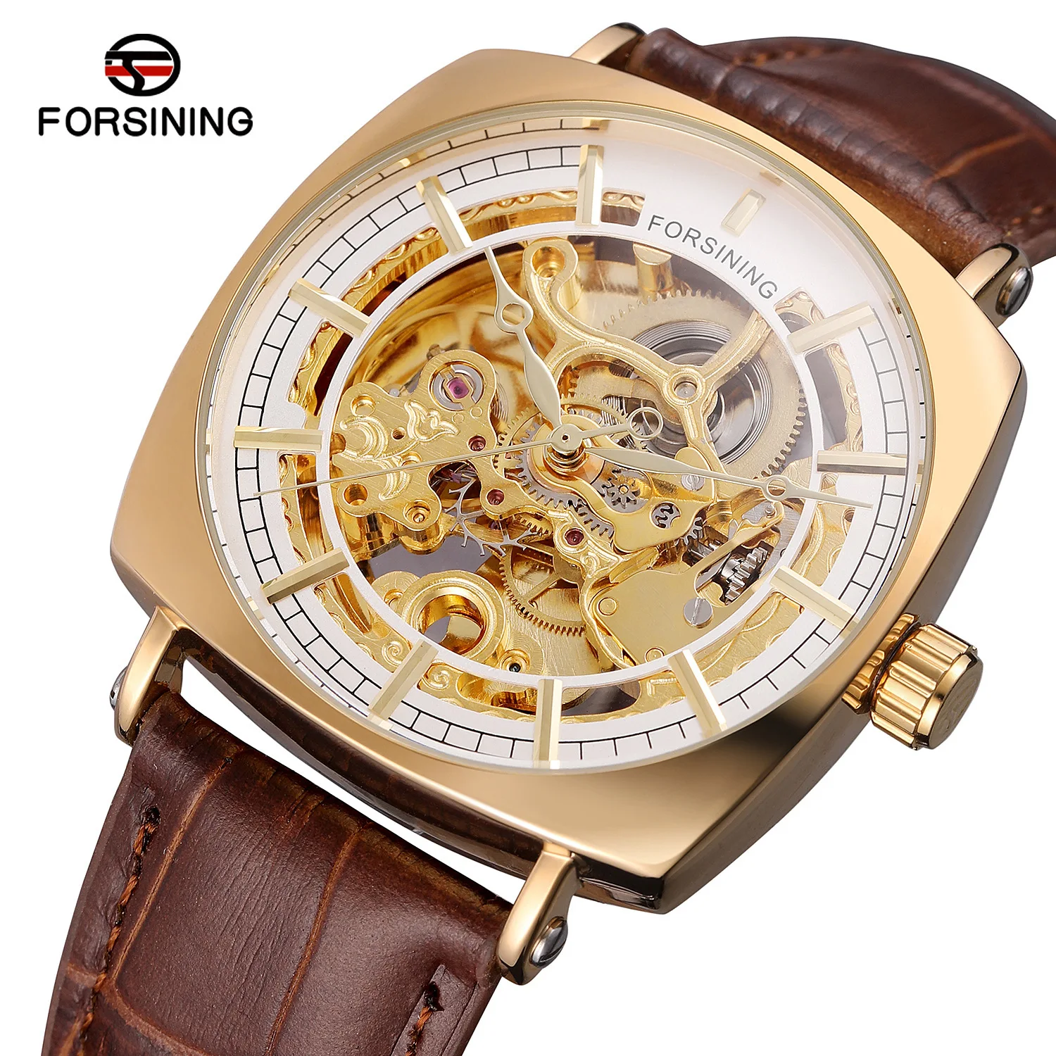 

New Style Forsining Europe And America Style Fashion Casual Hollow out Waterproof Fully Automatic Mechanical Wrist Watch