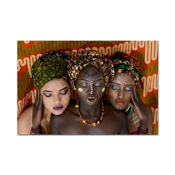 

Modern wall art poster and print African woman picture for living room decor canvas painting figure portrait painting unframed