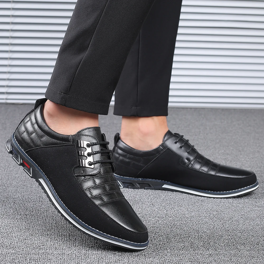2019 New Big Size 38-48 Oxfords Leather Men Shoes Fashion Casual Slip On Formal Business Wedding Dress Shoes Men Drop Shipping