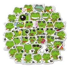 

40PCS Cartoon Frog Sticker Waterproof Funny Cute Animal Phone Case Water Cup Luggage Refrigerator Sticker Toy