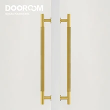 Dooroom porta in ottone doppia barra di trazione lineare a strisce su un lato cancello in legno porta in vetro doccia maniglia in oro nero opaco ottone