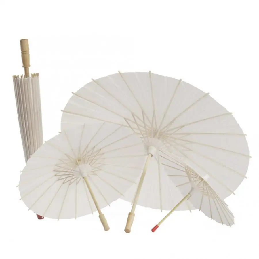 Классический белый цвет DIY бумажный зонтик Зонтик Свадебные вечерние украшения фото реквизит ремесло промасленный бумажный зонтик дождь для женщин