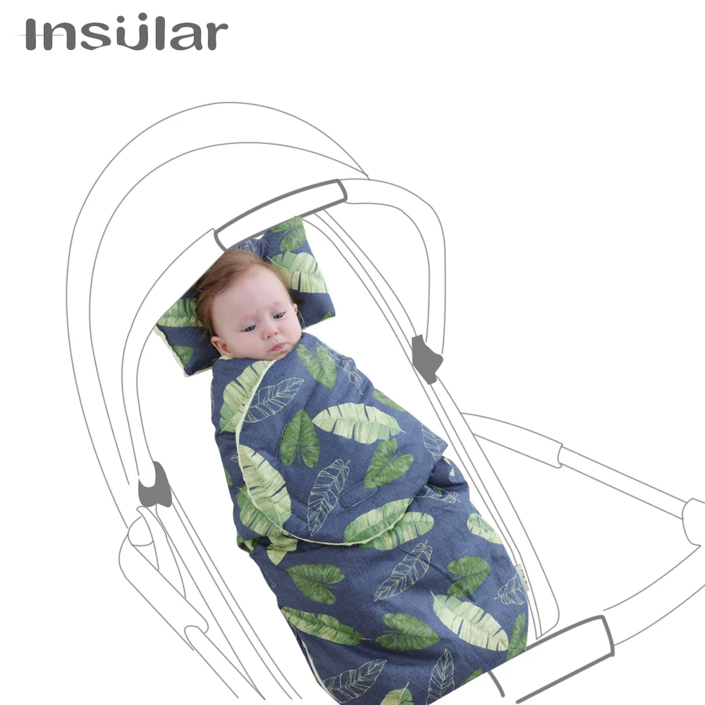 Мягкий спальный мешок из хлопка для новорожденных, дышащая пеленка с принтом, конверт, Детские Зимние теплые спальные мешки на молнии, одеяла для детей 0-6 месяцев