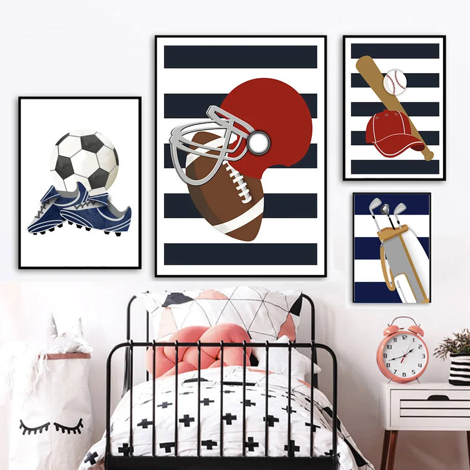 Campo de futebol inglês arte da parede decoração da lona pintura manter a  calma e jogar cartazes de futebol fotos parede para sala estar - AliExpress