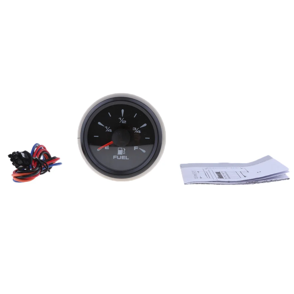 Boat Fuel Level Gauge - Waterproof Car Fuel Gauges/Meter 0~190 ohm With Red Pointer, 9~32V for Car /Motocycle/ Yacht
