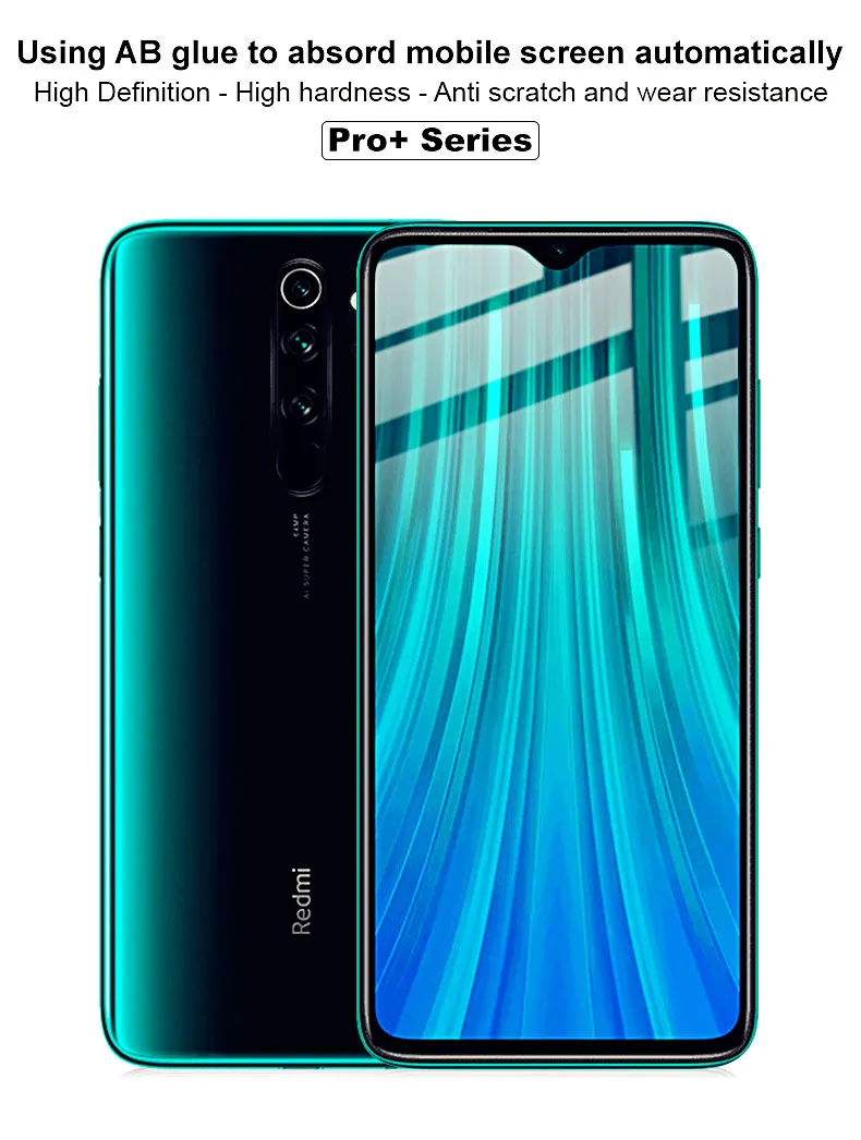Защитная пленка Imak Для Xiaomi Redmi Note 8 Pro glass Pro+ Полное покрытие Защитная пленка для Redmi Note 8 Pro закаленное стекло