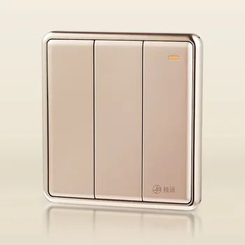 

New Style Polar 86 Type Conceal Install Satine Large Board Three-Position Single-Control Switch Panel Bao Jun Is Satisfied