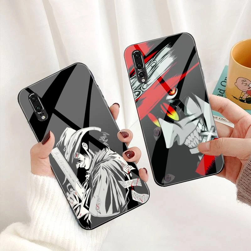 cute huawei phone cases Anime Hellsing Alucard Phone Case Tempered Glass For Huawei P30 P20 P10 lite honor 7A 8X 9 10 mate 20 Pro cute huawei phone cases