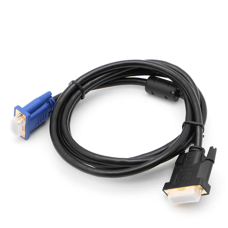 DVI-I Dual Link (24+5) Male to VGA Male Video Cable Cord For PC Monitor 6-26FT