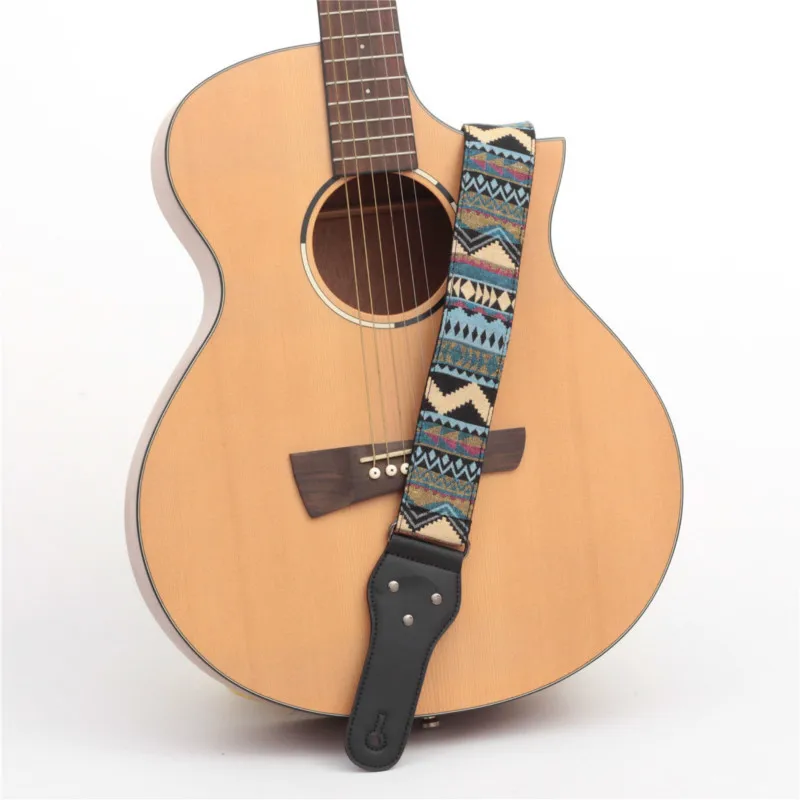 Folk acoustic guitar electric guitar oblique hanging tail stud shoulder strap boho guitar strap  electric guitar parts