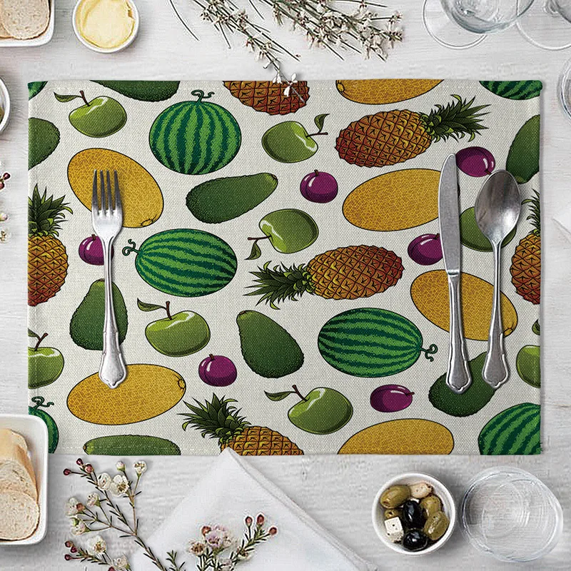 Fruit Cup Mat Vegetables Pattern Table Mat Creative Food Table Napkin For  Wedding Kitchen Decor Placemat Dining Accessories - Mats & Pads - AliExpress