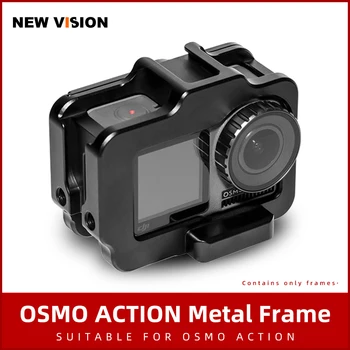 

AMBITFUL Vlogging Metal Cage Case Quick Disassembly for Dji Osmo Action Vlog Case with Cold Shoe for Microphone LED Light