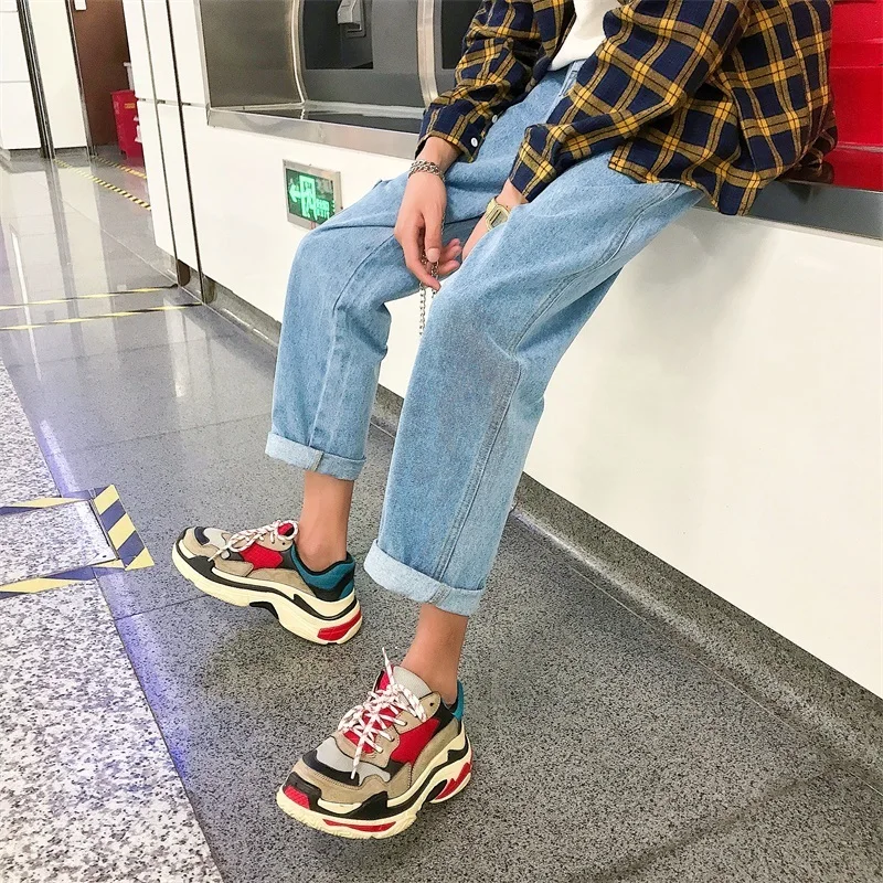 light blue Корейский стиль, мужские Модные Повседневные ковбойские штаны с карманами, свободные синие/черные джинсы, мешковатые мужские брюки, S-2XL - Цвет: light blue
