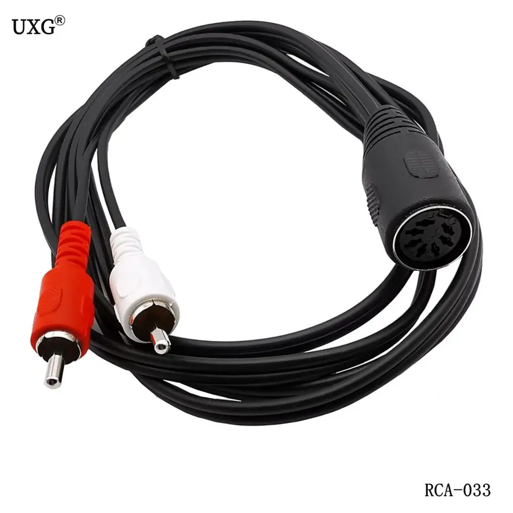 Cavo Adattatore Din Da 7Pin A 2 Rca Lotus 7P Din Femmina A 2 Rca Maschio Vecchio Stile Cavo Adattatore Per Altoparlante Per Apparecchiature Audio 0.5M