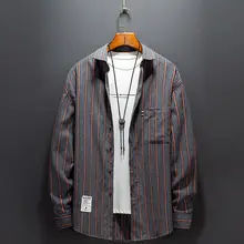 

High Quality Wool Plaid Shirts Luxury Japanese Korean Long Sleeve Shirt Loose Streetwear Casual Pocket Plus Size Oversized Shirt