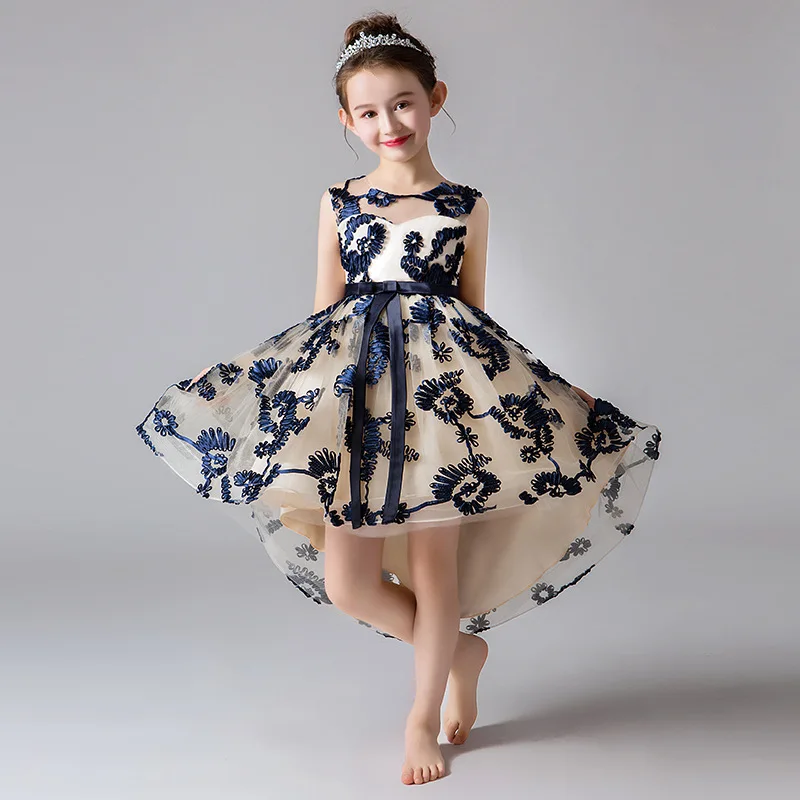 

Girls Dress 2019 Christmas Embroidered Baby Girl Party Clothes Flower Kids Princess Dresses For 4 6 8 10 12 Y