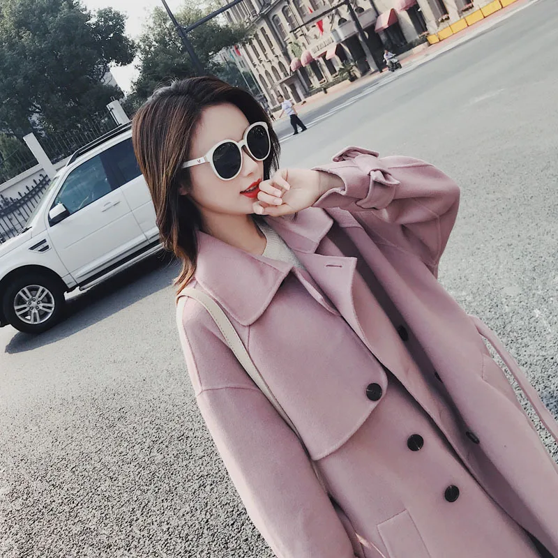 

2019 Spring And Autumn New Style Korean-style Loose-Fit Trench Coat Women's Mid-length Casual Versatile Students over-the-Knee C