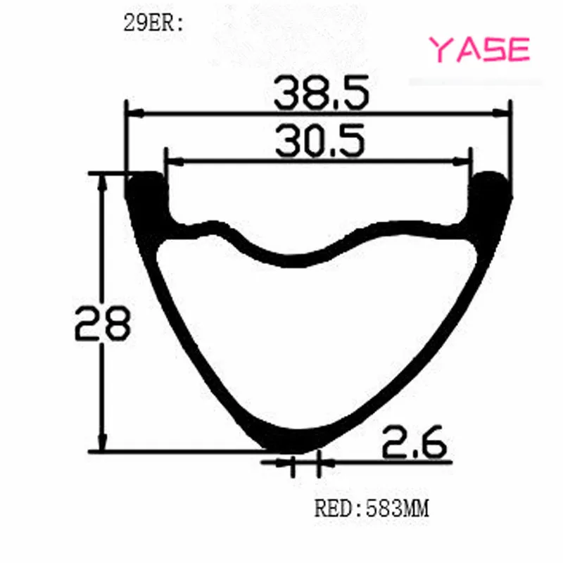 YASE 29er Углеродные Диски для горных велосипедов обод 38,5x28 мм Асимметричная бескамерная велосипедный Руль стальной диск MTB Диски ERD 583 мм 380 г