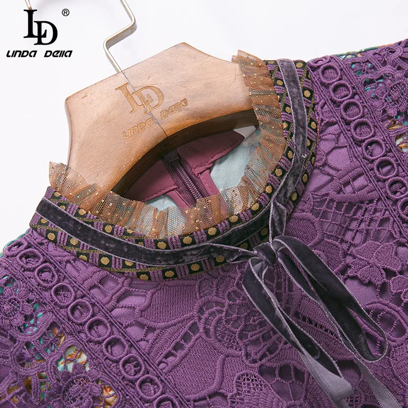 LD LINDA DELLA Autumn Polka Dots Print Dress
