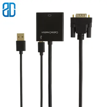 

HDMI to VGA Adapter with 3.5mm Audio Jack HDMI Female to VGA Male Converter for TV Stick, Raspberry Pi, Laptop, PC, Tablet,