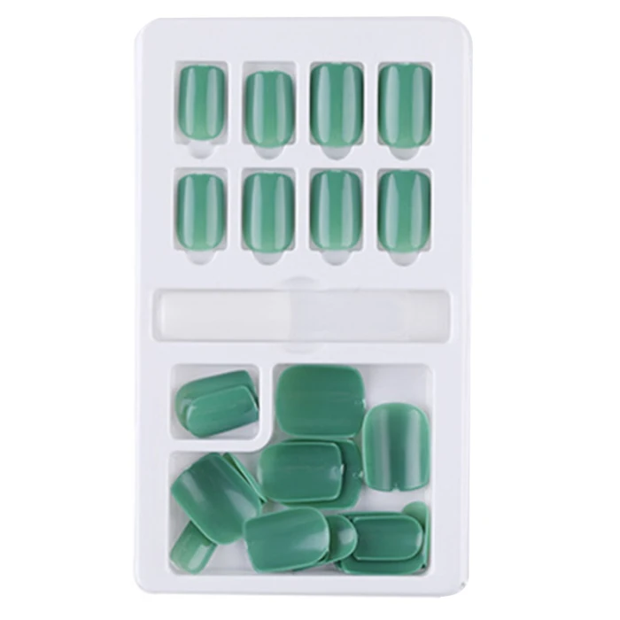Hot sale 24pcs Reusable Stick-On Nails Tips Removable Wearable Fake Nail Manicure Accessories Kits fre