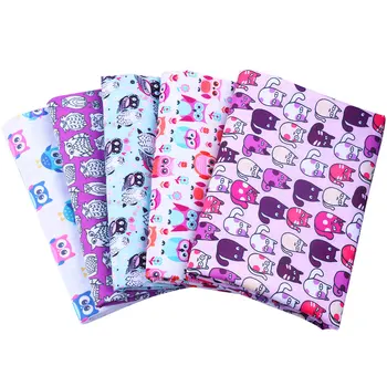 

50*140CM owl pattern Polyester cotton Fabric Patchwor Printed for Tissue Kids Home Textile for Sewing Doll Dress Curtain