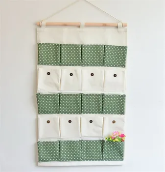 

20 Pockets Dot Pattern Toys Hanging Storage Bags Cotton Sundries Hanging Wall Organizers Portable Wardrobe Hanging Storage Bag