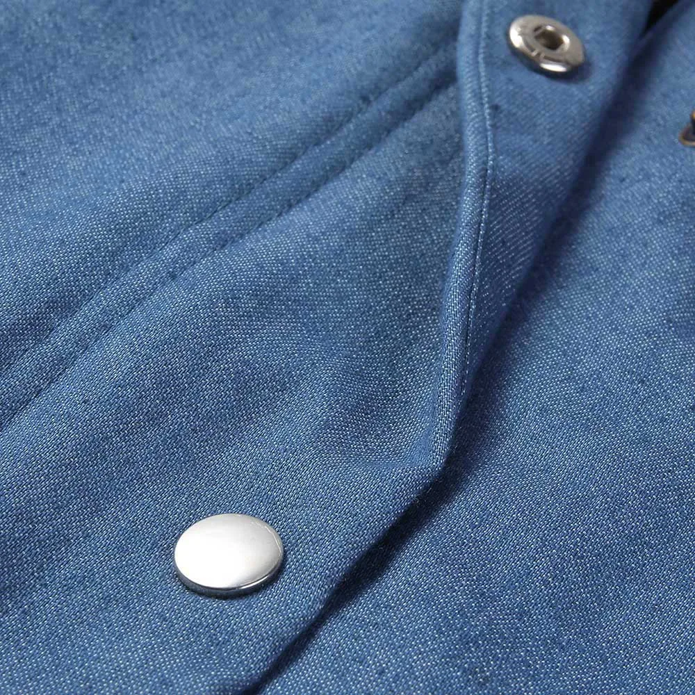 Женская теплая однотонная куртка с воротником-стойкой и капюшоном, Повседневная джинсовая куртка с длинными рукавами, длинные синие модельные джинсы, верхняя одежда, пальто