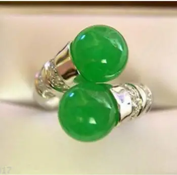 

Free Shipping Hot sale new Style >>>>Beautiful natural green stone ring size 6-9