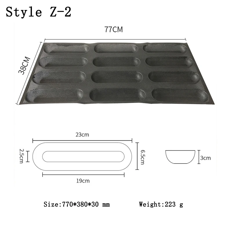 Meibum овальная форма для выпечки хлеба с антипригарным покрытием различные багет длинная буханка Eclair пицца хот-дог пористая стекловолокно силиконовая форма - Цвет: Style Z-2