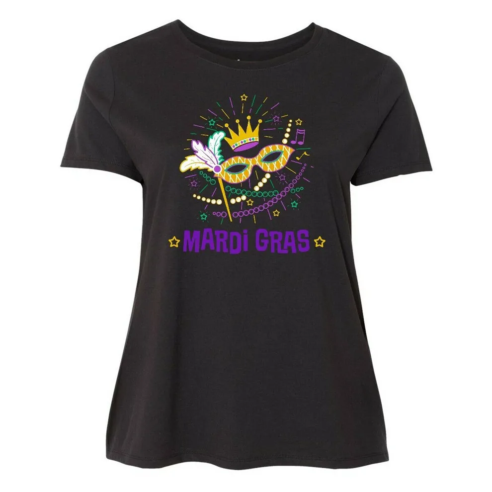 Inktastic Mardi Gras вечерние маска корона для женщин размера плюс футболка Король