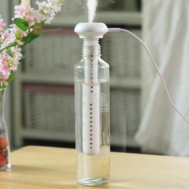 USB Portable Air Humidifier Diamond Bottle Aroma Diffuser Mist Maker For Home Office