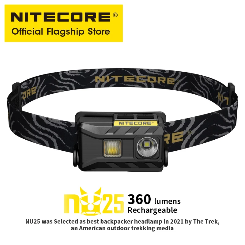 Original Nitecore Nu25 Usb Rechargeable Headlamp Builtin Battery,three