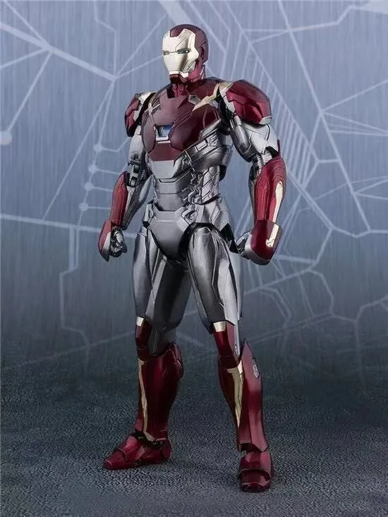 

New Voice Anime New Style Bandai Patriotic Version SHF Iron Man Mk47 Garage Kit Model Mobile Doll