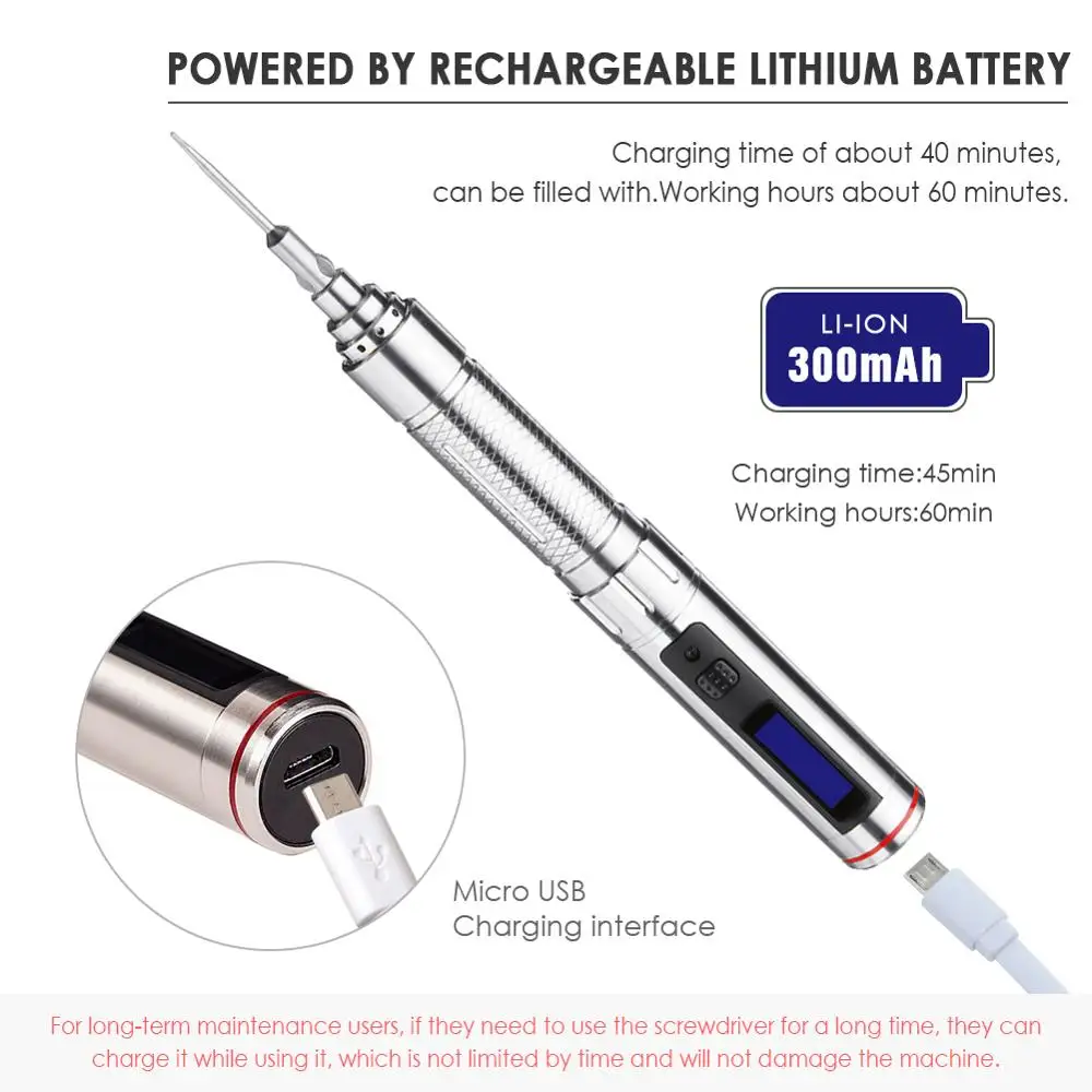 ES121V мини прецизионная электрическая отвертка соматосенсорная Беспроводная