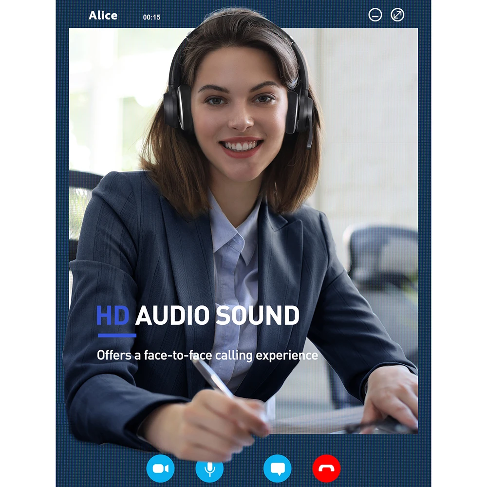 US $55.19 Mpow HC5 Pro Wireless Headphones Bluetooth 50 Headset w CVC80 Noise Cancelling Mic Charge Base USB Adapter Computer Headphone