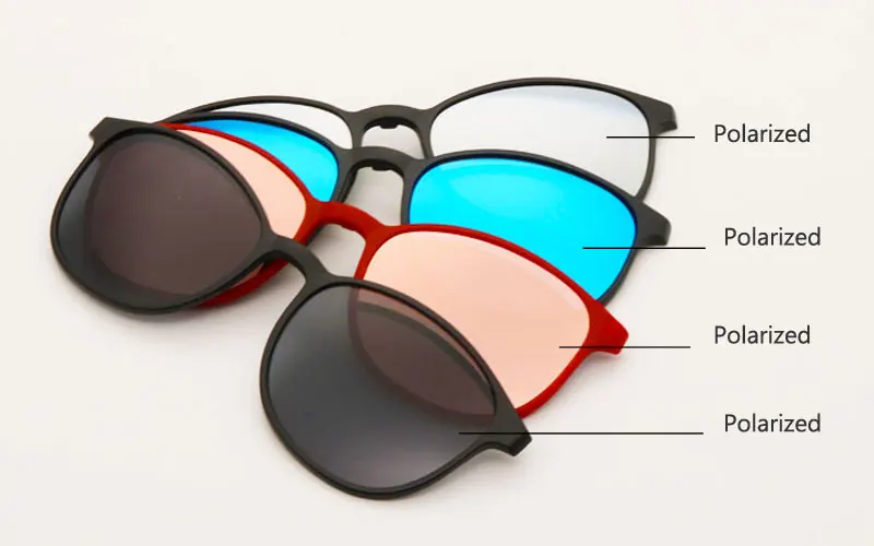Набор поляризованных солнцезащитных очков с клипсами для мужчин и женщин 5 в 1 TR90, оптические оправы для очков с защитой от солнца UV400
