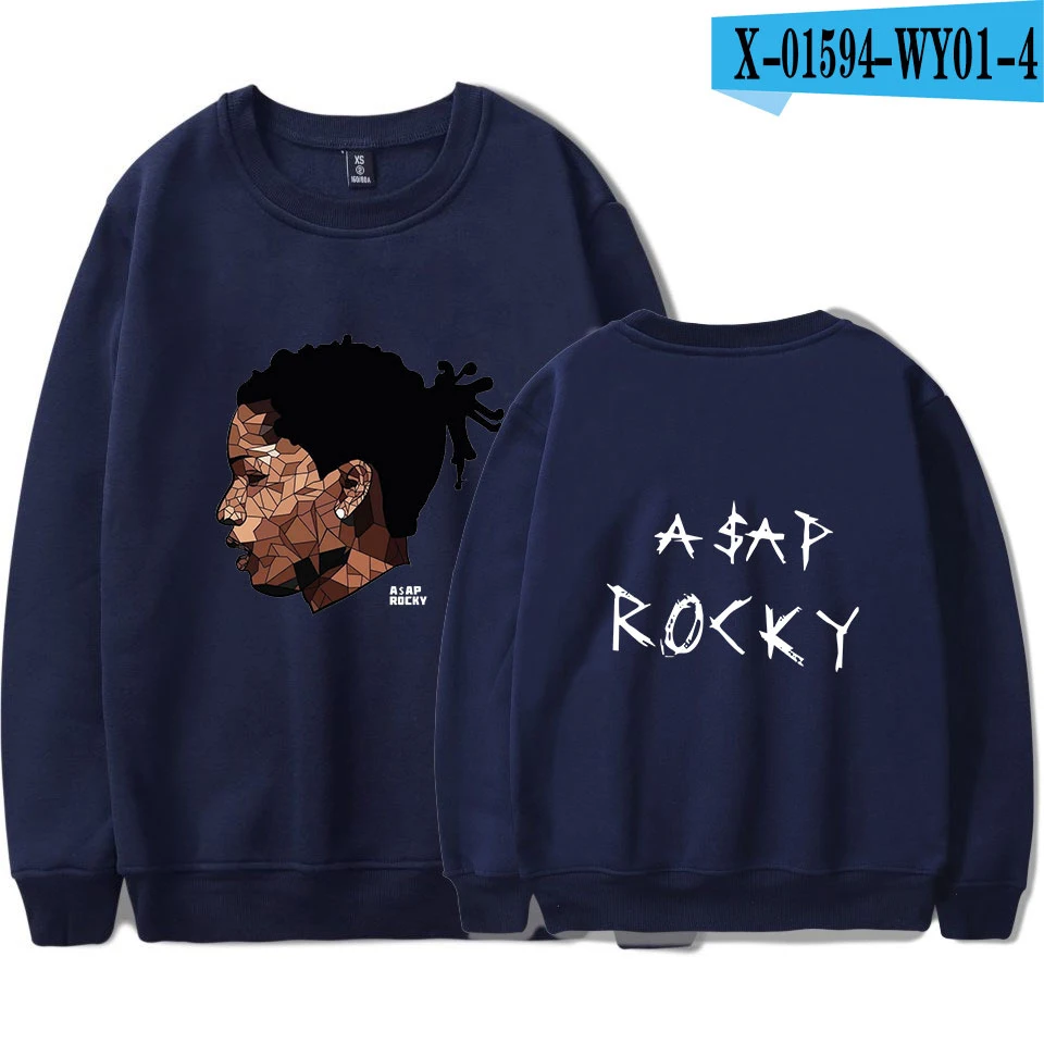 ASAP ROCKY толстовки осенние модные толстовки Большие размеры, для мужчин теплое флисовое пальто мужские брендовые хип хоп оптом Топы - Цвет: navy