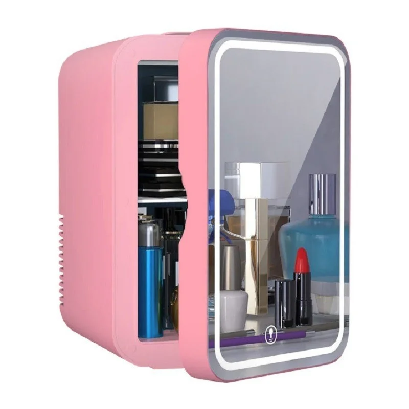 Ce Fcc Rohs Small Makeup Skincare Fridge With Led Light Makeup Mirror Car Fridge Refrigerators