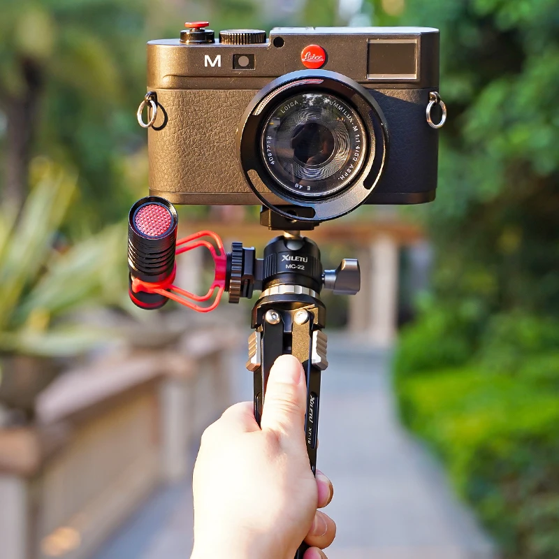 XILETU MC22 Mini Cold Shoe Ball Head Dual Use 1/4 Screw Cold Shoe Aluminum Alloy for Camera Phone Speedlite Tripod Selfie Stick cold shoe ball head