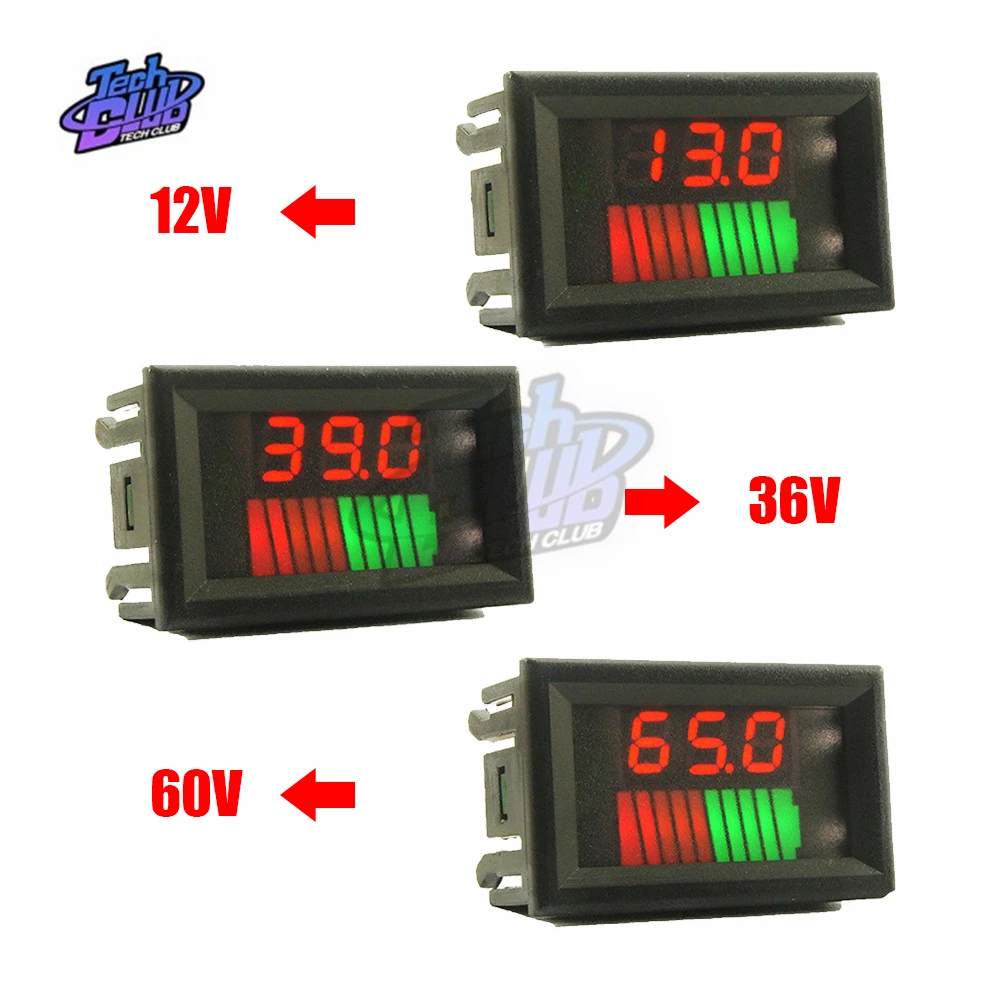 Red 12V 36V 60V 10-сегметный Батарея уровень светодиодный Дисплей литий измеритель емкости аккумулятора индикатор заряда Батарея Тесты красного, зеленого и синего цвета 12/36/60/24 V/48 V - Цвет: Red 12V 36V 60V