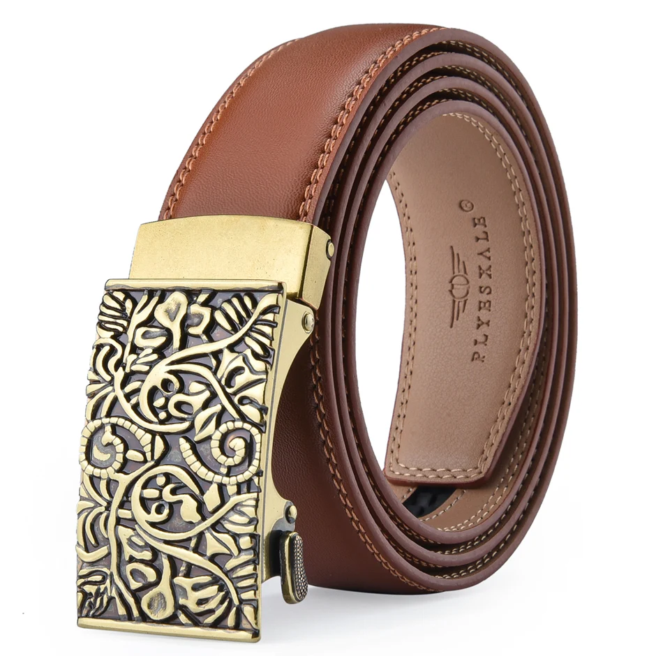Famous Brand Designer Male Belt New Arrival Brown Black Leather Strap Men's Belts Luxury Automatic Buckle Belts For Men B700